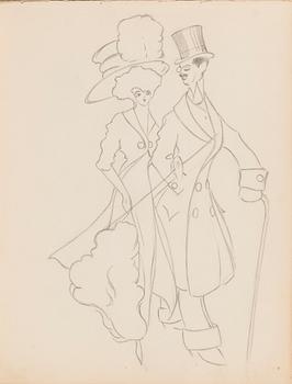 CARL JENSEN-CARLÉN, a scetch book with drawings, mixed media, 27 pages, partially signed C.C.