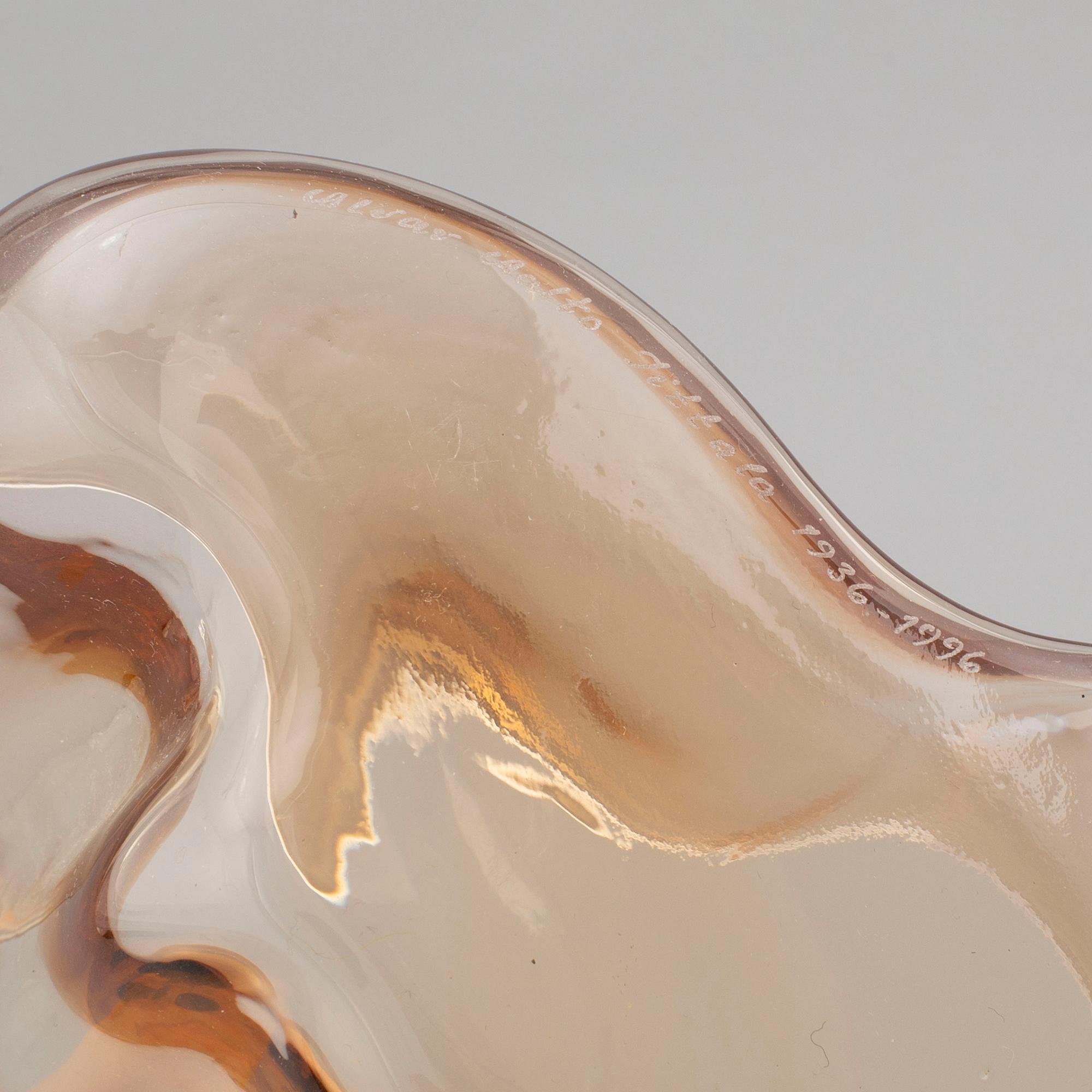 ALVAR AALTO, VAS, 'Savoy', glas, signerad Alvar Aalto Iittala 1936-1996.