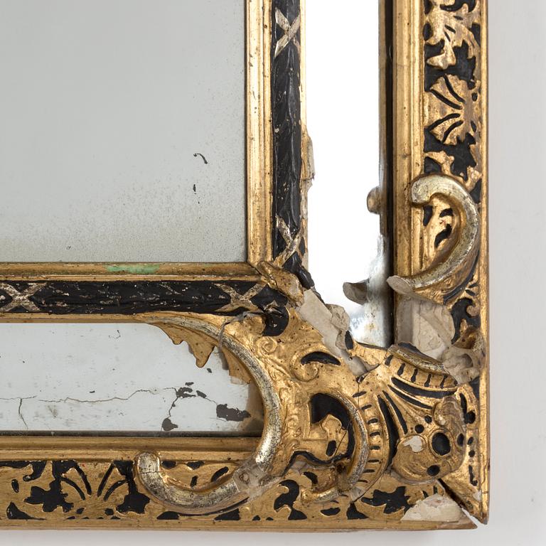 A MIRROR, baroque-style, late 19th century.