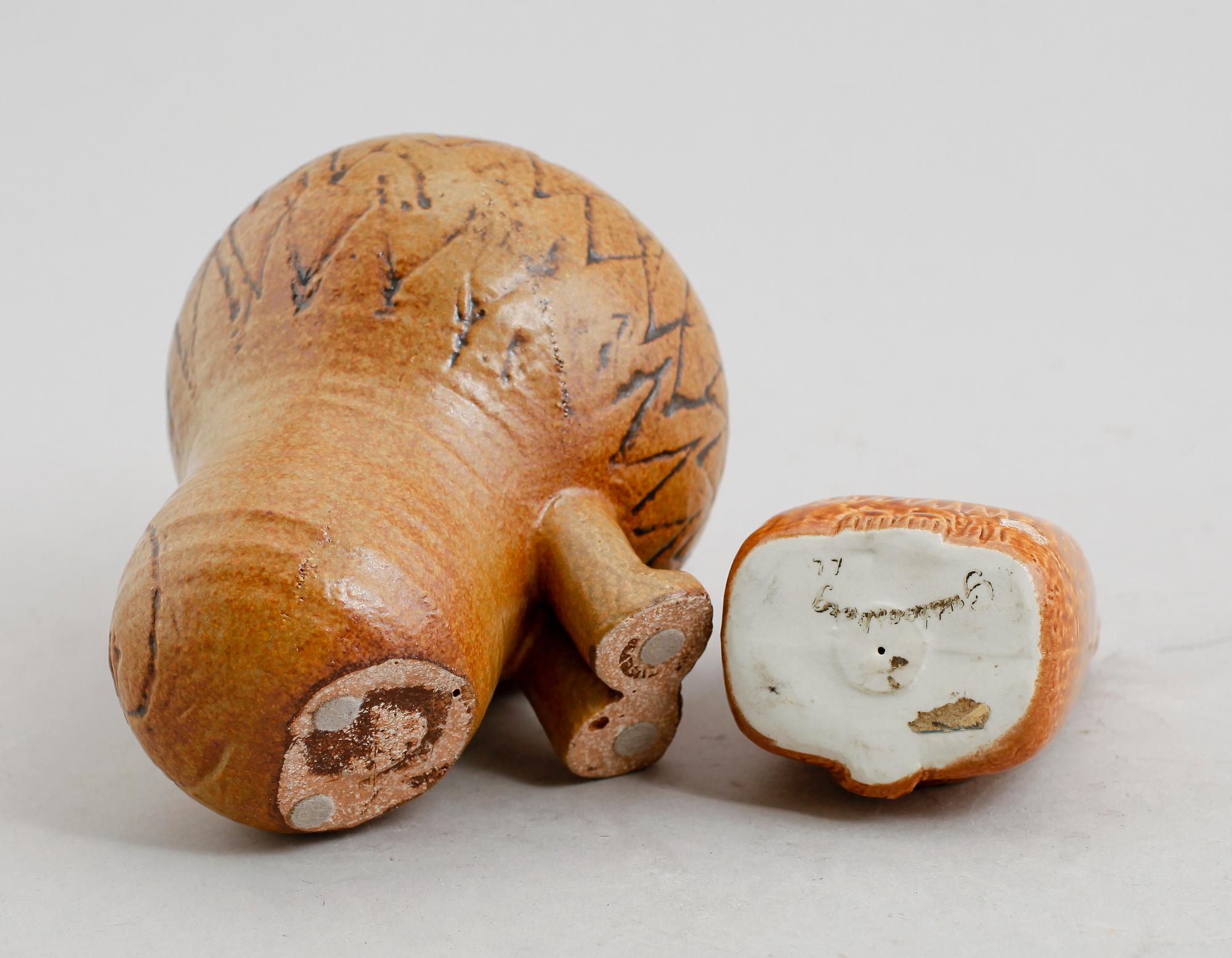 FIGURER, 2 st, stengods, Lisa Larson, Gustavsberg.
