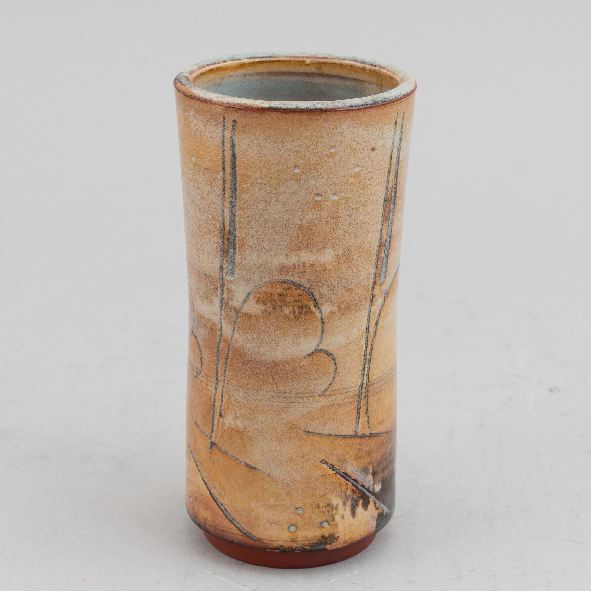 A stoneware vase by Wilhelm Kåge, Gustavsberg, signed and dated 1930.