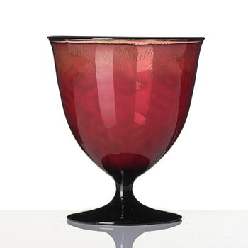 Edward Hald, a graal glass vase, Orrefors, Sweden, 1928.