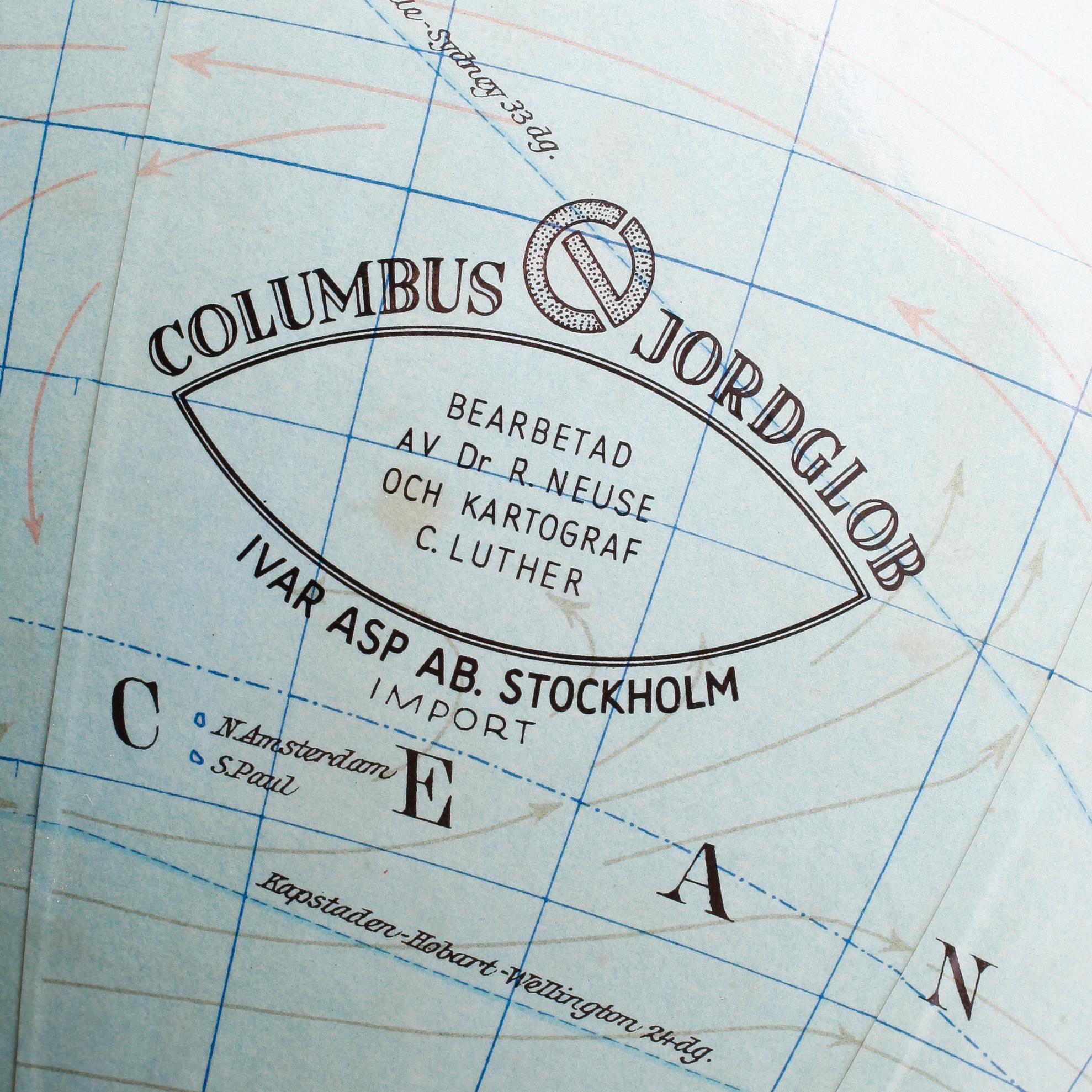 JORDGLOB, Columbus, 1900-talets andra hälft.