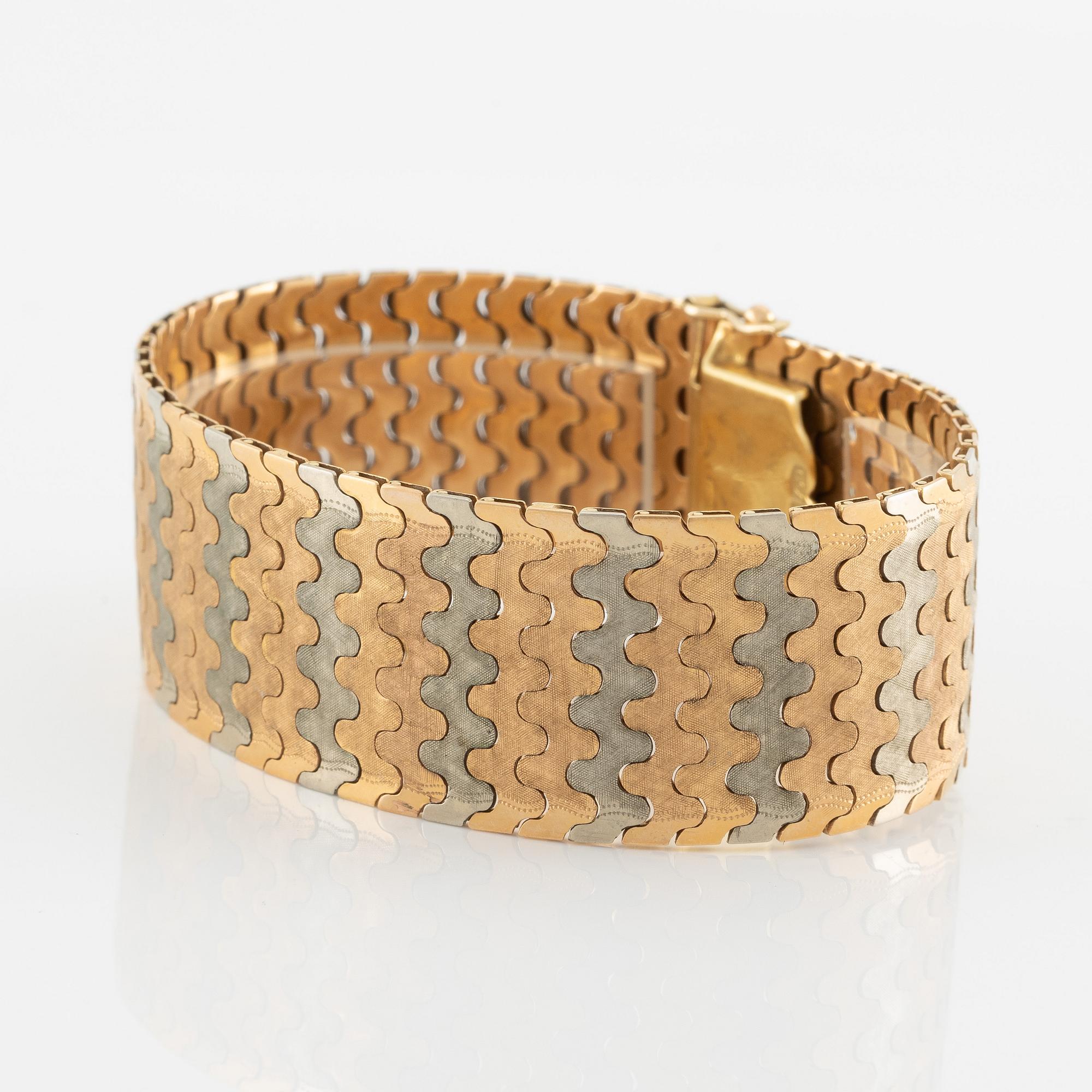 Bracelet, 18K three-colour gold, Italy.