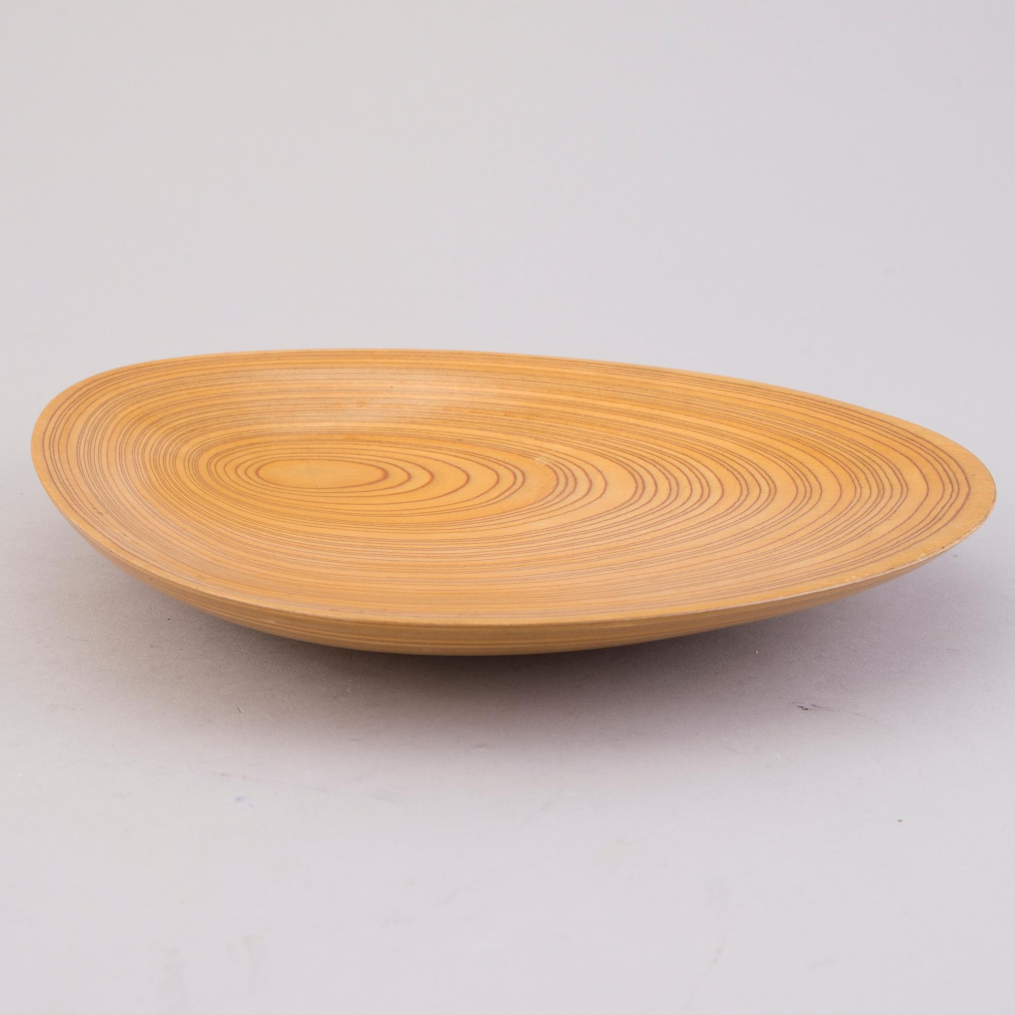 Tapio Wirkkala, A plywood dish signed TW.