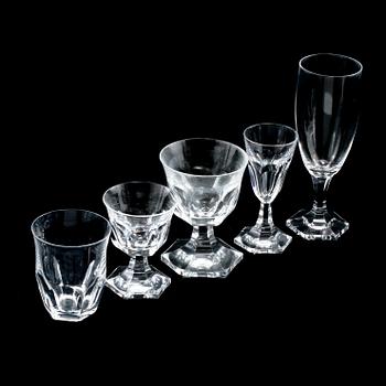 GLASSERVIS, 53 delar, "Rosersberg", Elis Bergh, Kosta, 1900-tal.