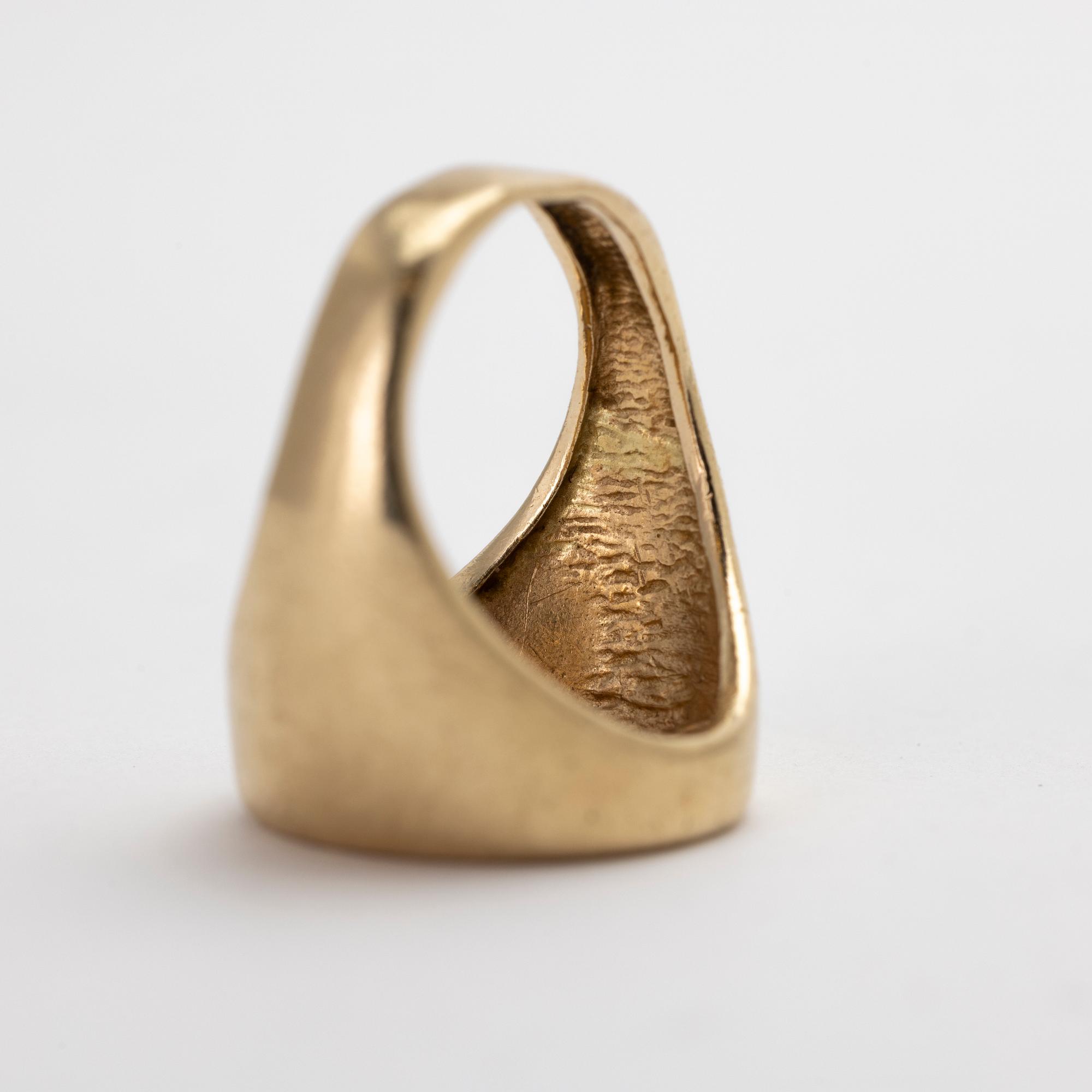 Ring, 14 k guld, monterat mynt, 21,6 k guld, dos y medios pesos, Estados Unidos Mexicanos.