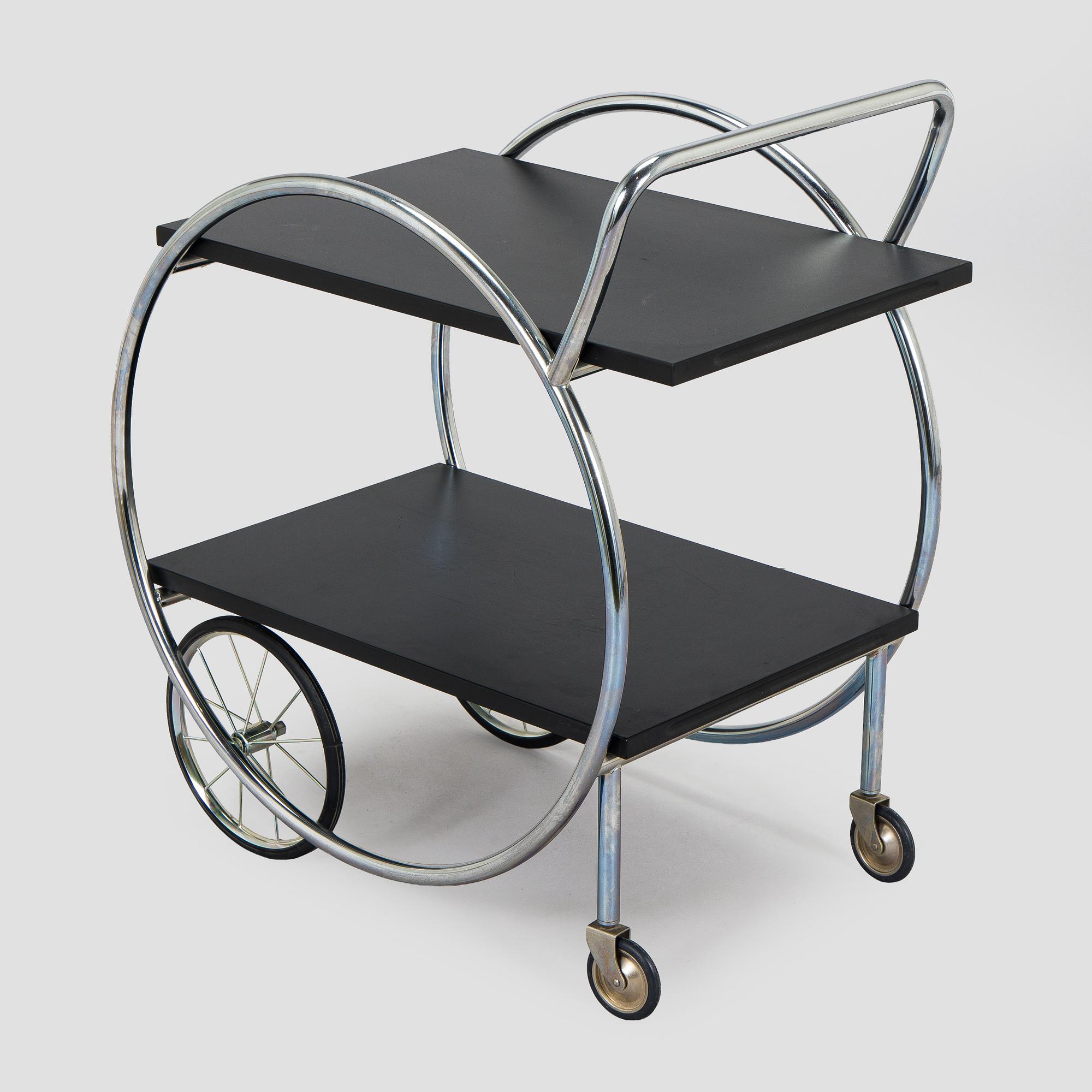 Serving trolley, functionalist style, 2000s.
