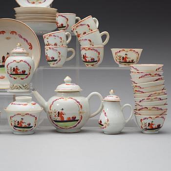 A famille rose 'European Subject' miniature service, Qing dynasty, Qianlong (1736-95). (36 pieces).