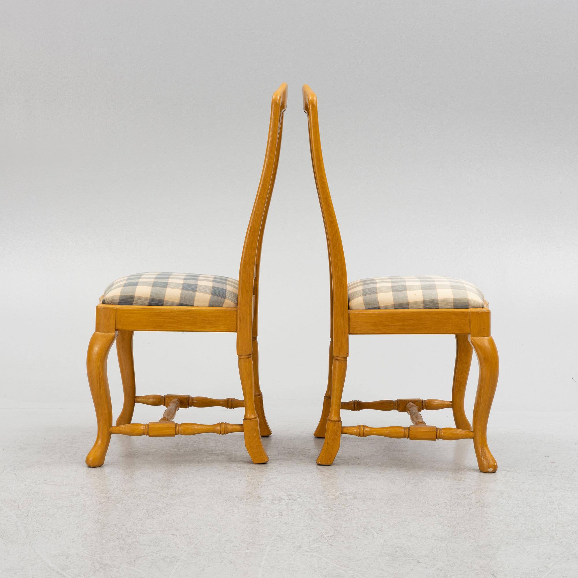 Six rococo style chairs, late 20th century.