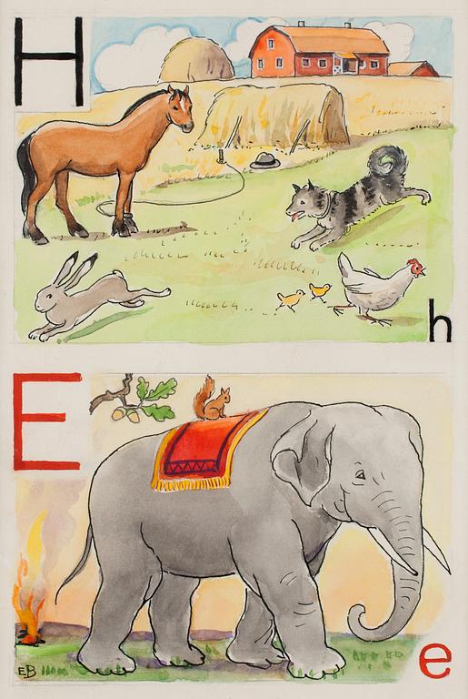 Elsa Beskow, "H-häst och E-elefant".