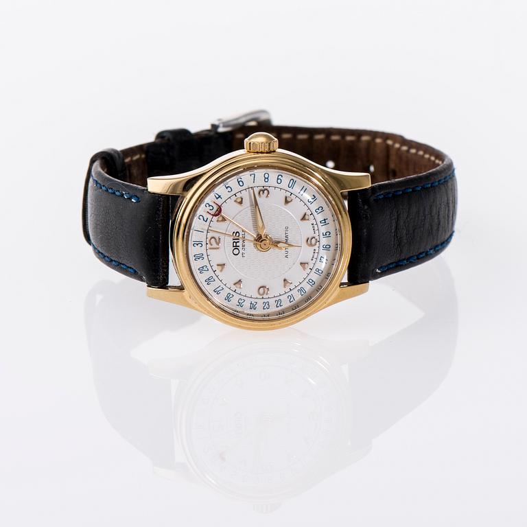 ARMBANDSUR, dam, Oris, guld, bakdel av stål, original etui.