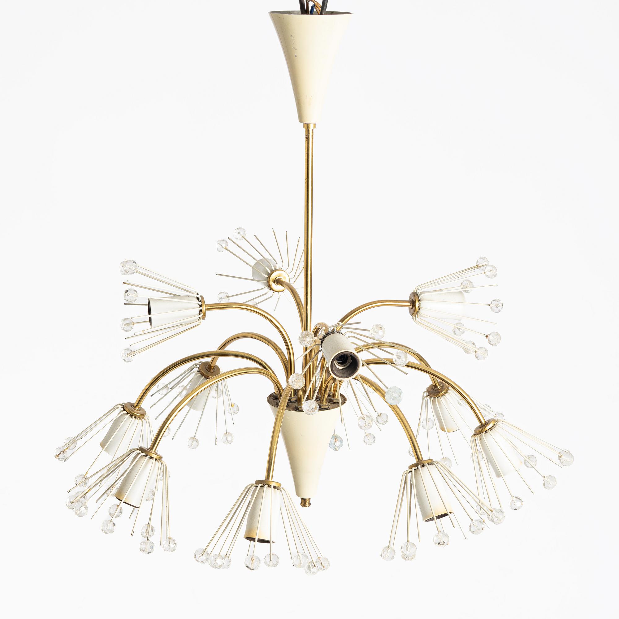 Emil Stejnar, Ceiling lamp, Rupert Nikoll, Austria, circa mid-20th century.