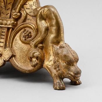 ALTARLJUSSTAKAR, 1 par, mässing, sydeuropa, 1800-tal.