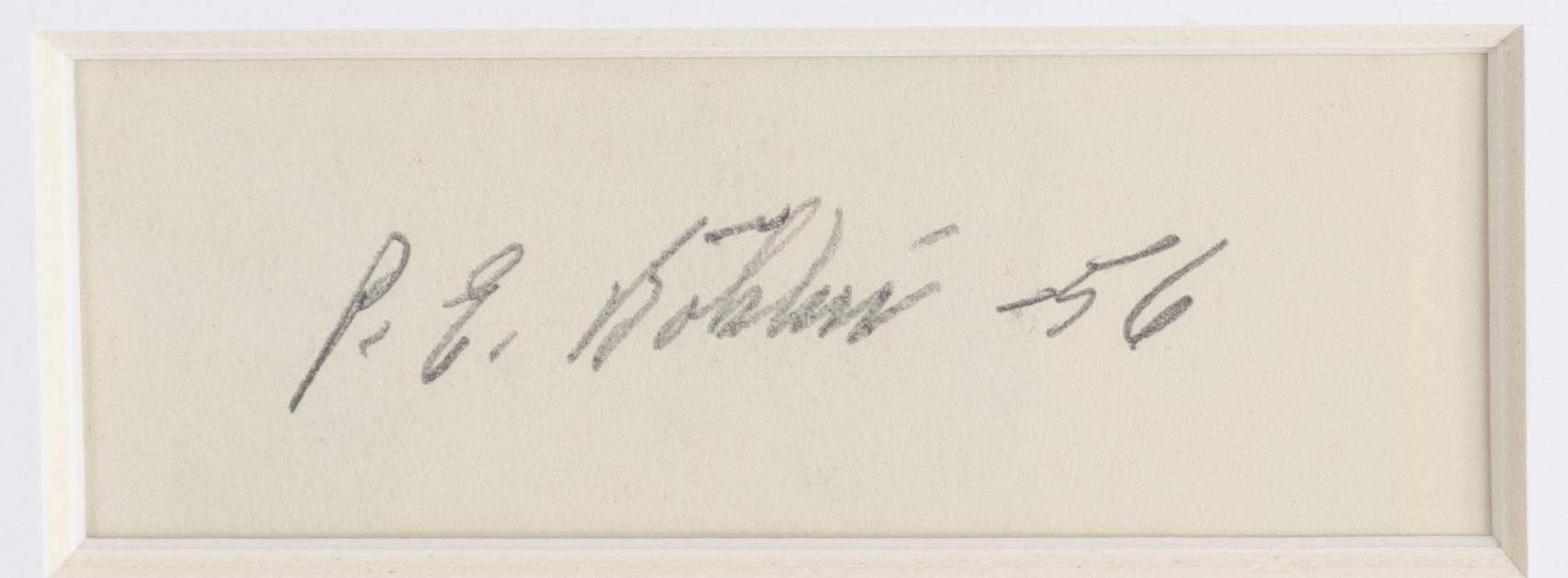 PER ERIK BÖKLIN, gouache och blyerts. Signerad och daterad -56 a tergo.