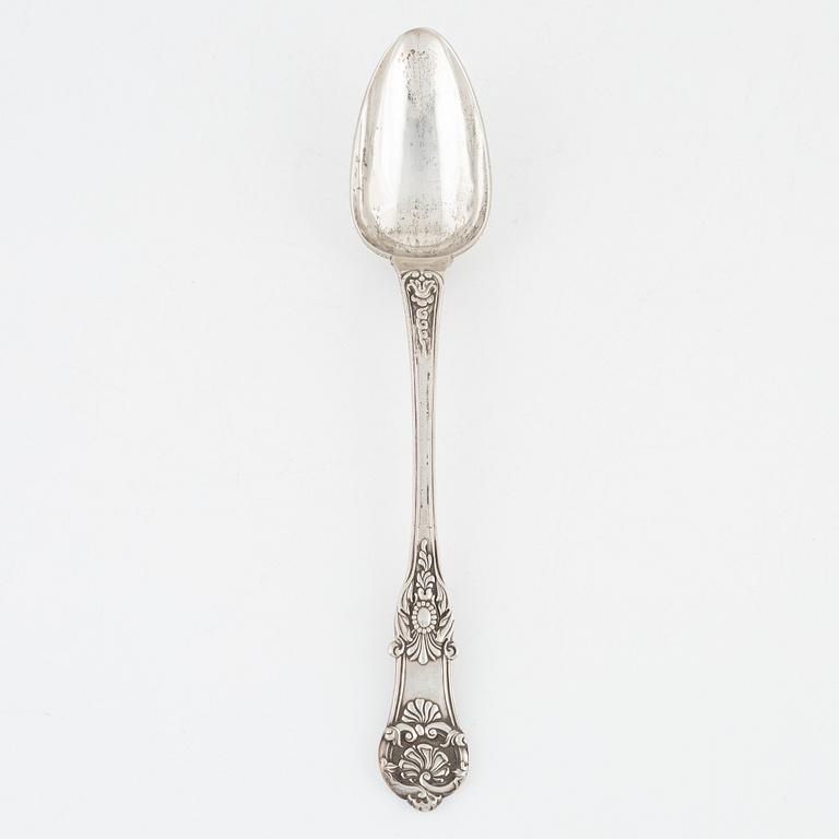 A Swedish Silver Serving Spoon, mark of Adolf Zethelius, Stockholm 1843.