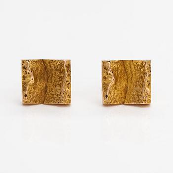 Björn Weckström, A pair of 14K gold cufflinks "Ravines". Lapponia 1965.