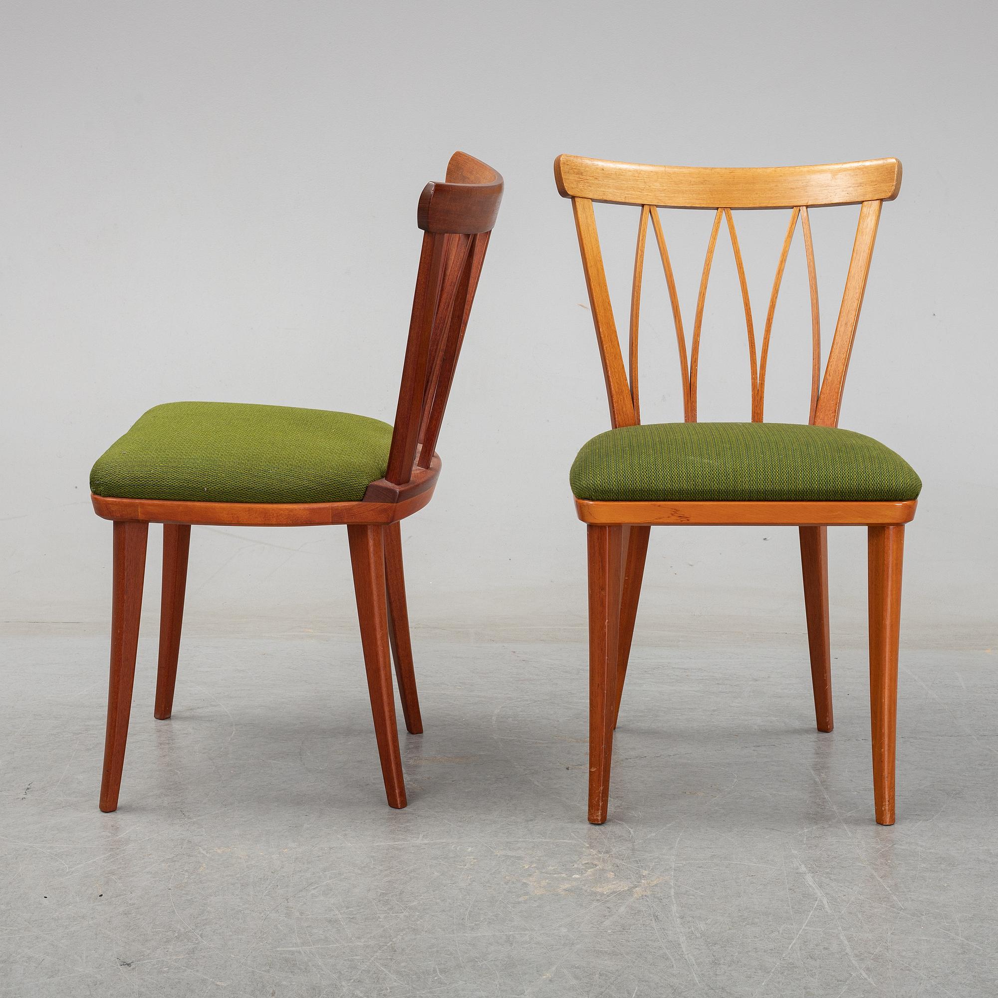 Carl Malmsten, a set of five chairs.