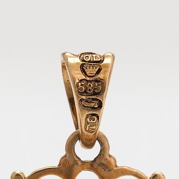 A 14K gold pendant. Oskar Lindroos, Helsinki 1948.