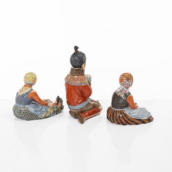 A group of six Danish porcelain figures, Carl Martin-Mansen for Royal Copenhagen, 20th century.