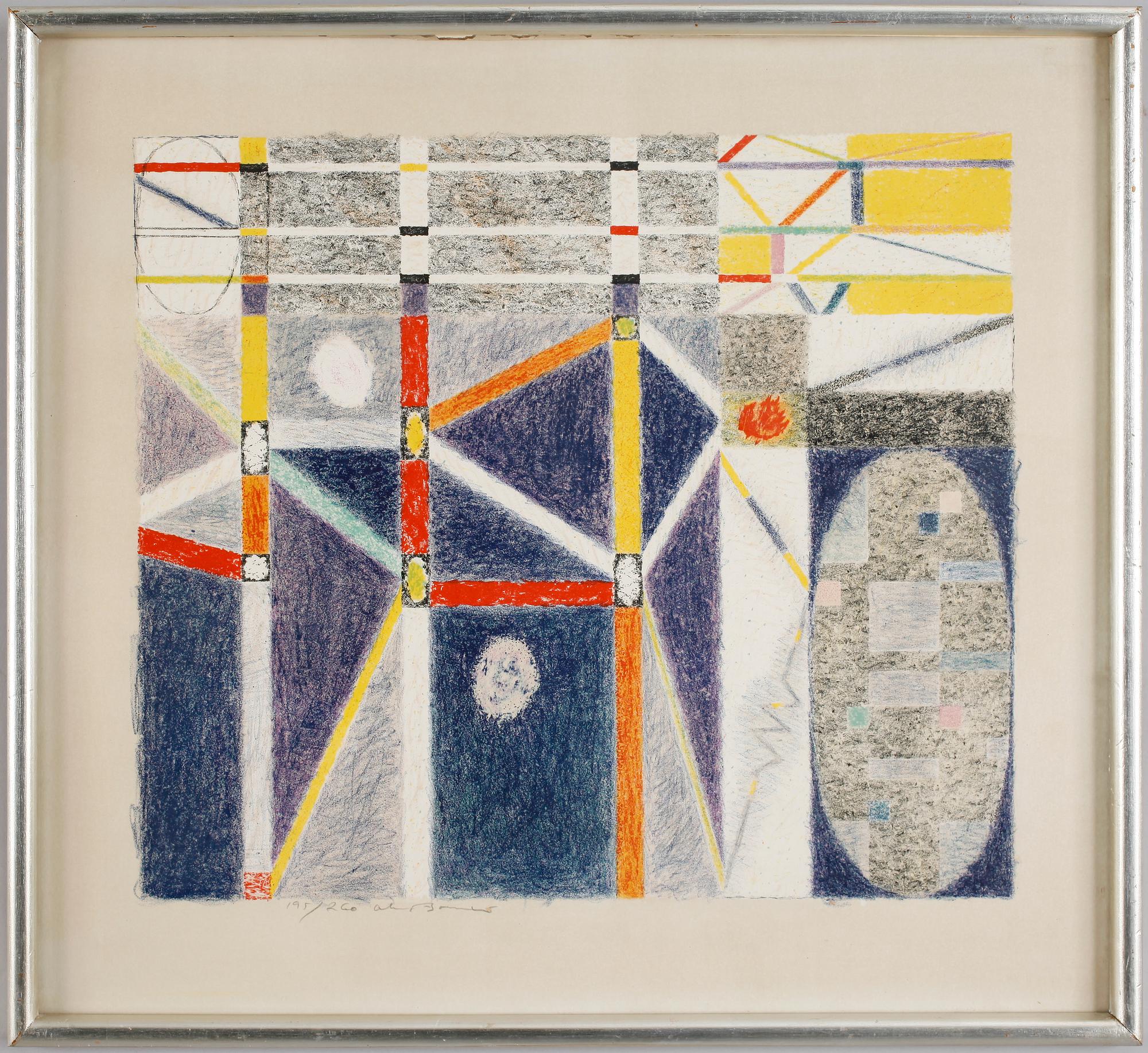 OLLE BONNIÉR, färglitografi. Sign och numr 195/260.