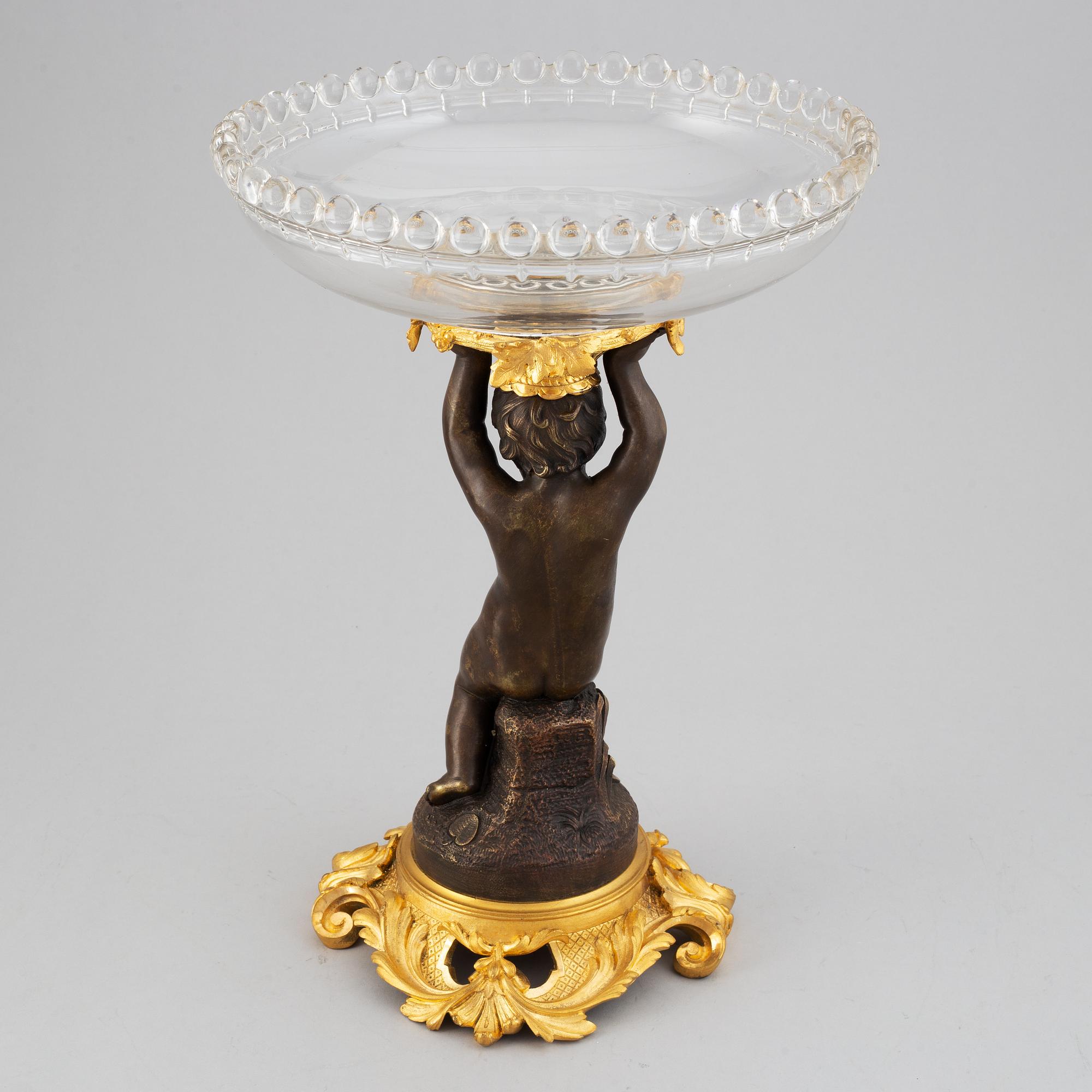 Skål på fot / tazza, Alfred Daubrée, Paris, 1800-talets andra hälft.