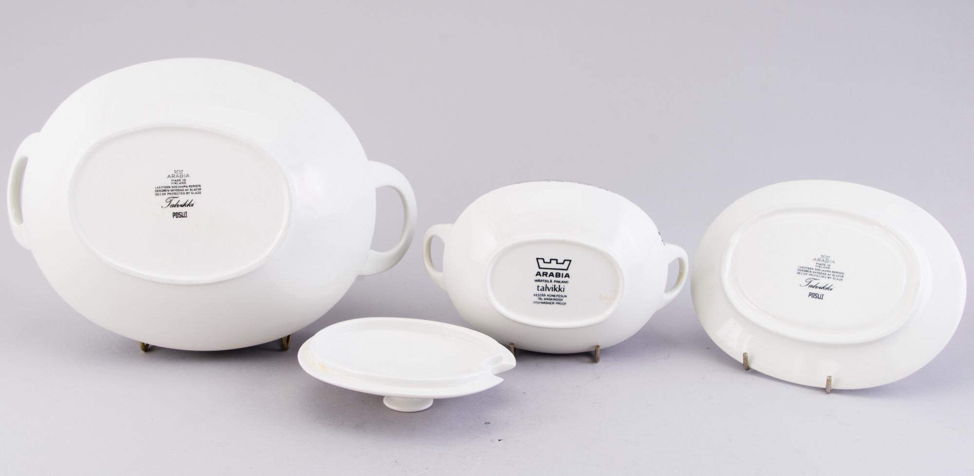 RICHARD LINDH, A 42-pcs set of Arabia dinnerware with 'Talvikki' decoration by Raija Uosikkinen, Finland 1964-1975.