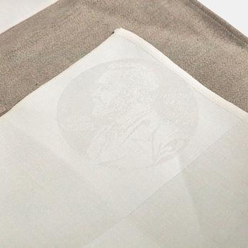 Ingrid Dessau, a linen damask tablecloth and six napkins, 'Nobel', Klässbols Linneväveri.