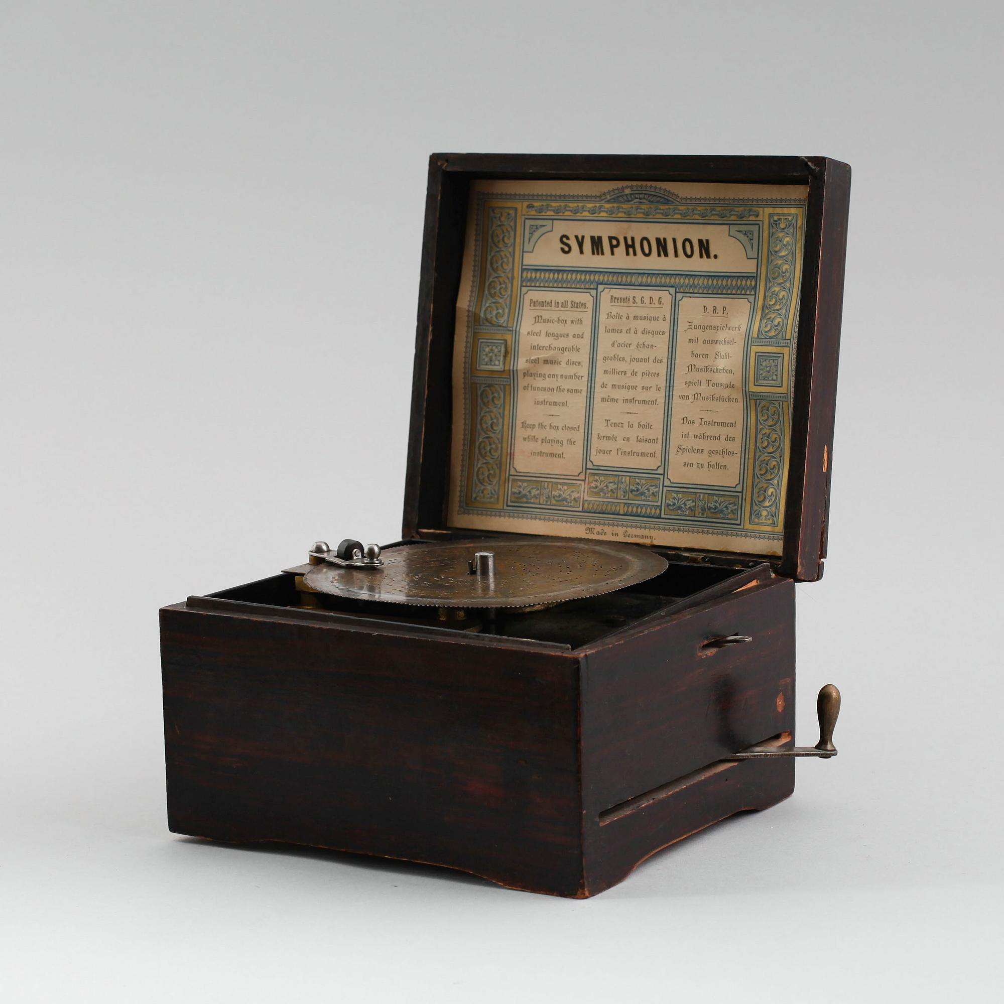 SPELDOSA, Symphonion Simplex, Tyskland, 1800-talets andra hälft.
