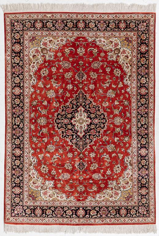 Rug, silk Ghom, approx. 200 x 140 cm.