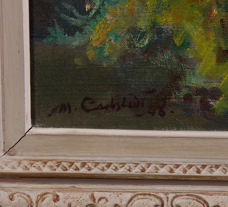 OKÄND KONSTNÄR, olja på duk, sign Carlstedt, dat -46.