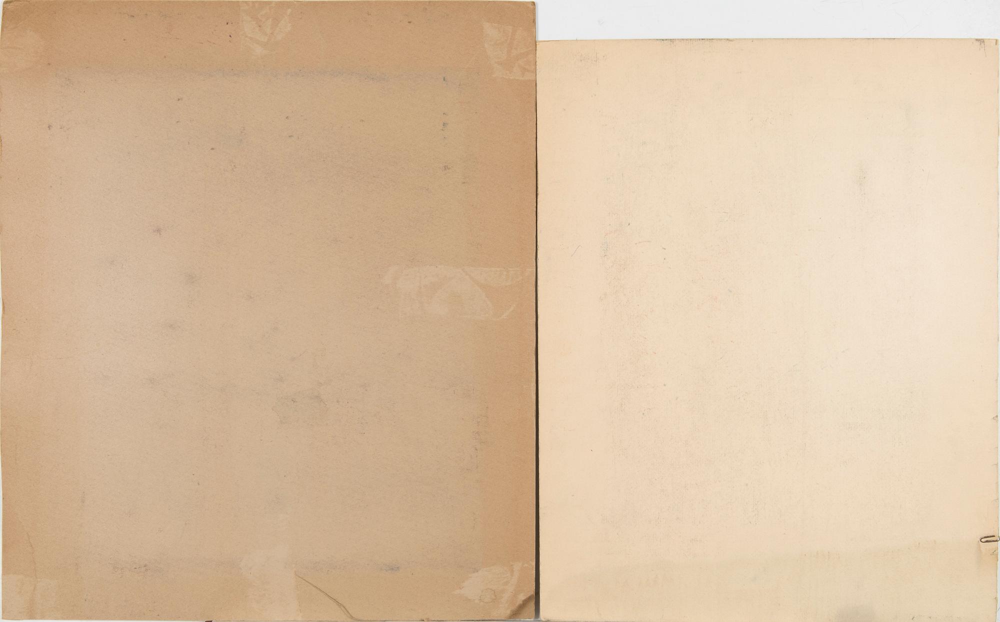 Margareta Ahlstedt-Willandt, originalskisser, 2 st  för rya, blandteknik, signerad.