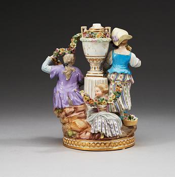 A Meissen figure group, ca 1900.