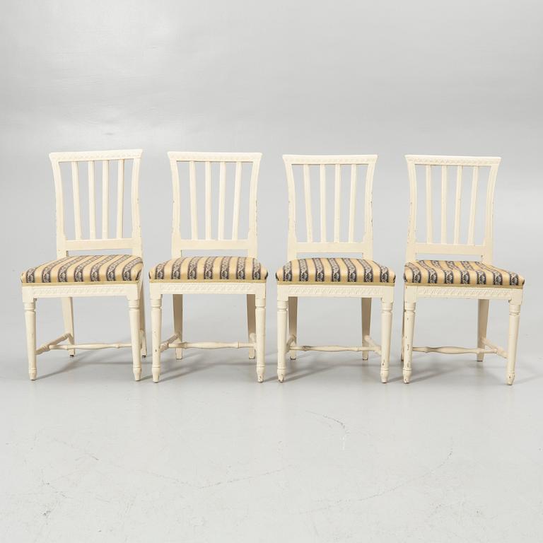 Four late Gustavian chairs, circa 1800.