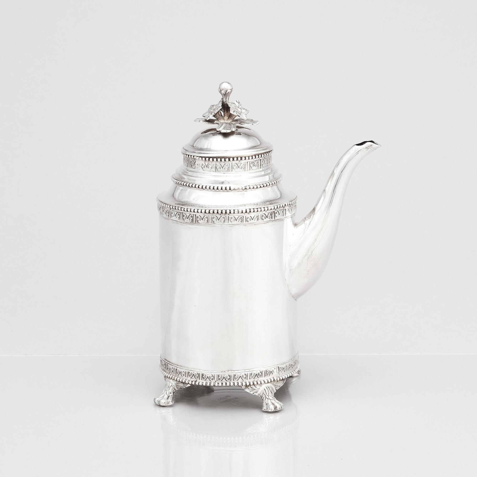 Anders Dunderberg, kaffekanna, silver, Gävle 1792. Gustaviansk.