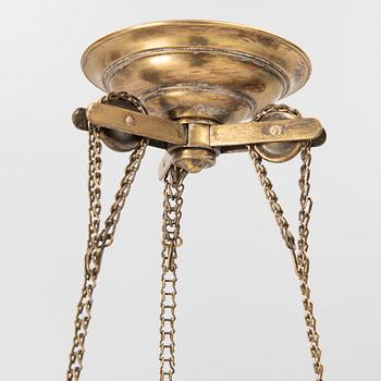 An Art Nouveau ceiling lamp, circa 1900.