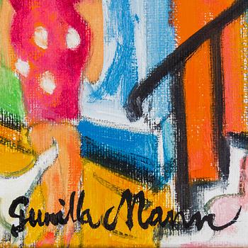 GUNILLA MANN, oil on board, signed.