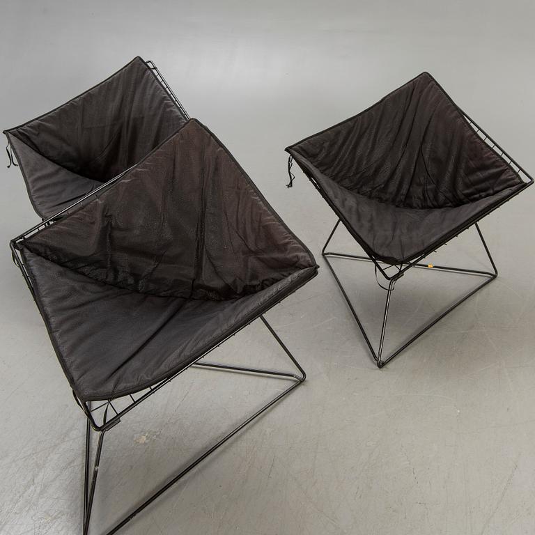 A set of three Niels Gammelgaard Oti easy chairs for IKEA 1970/80s.
