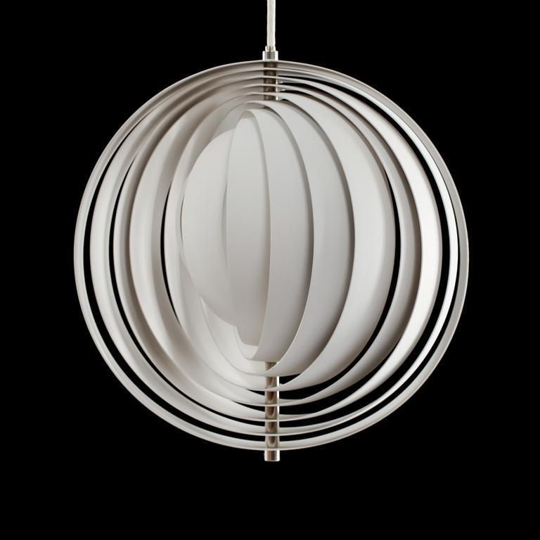 TAKARMATUR, "Moon Lamp", Verner Panton för Louis Poulsen, Danmark, 1900-talets andra hälft. Höjd 37 cm.