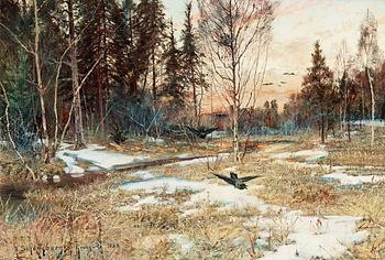 610. Anshelm Schultzberg, Spring landscape, Grangärde.