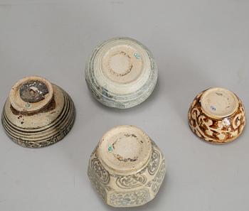 A group of four Swankhalok jars with covers, 16th/17th Century.