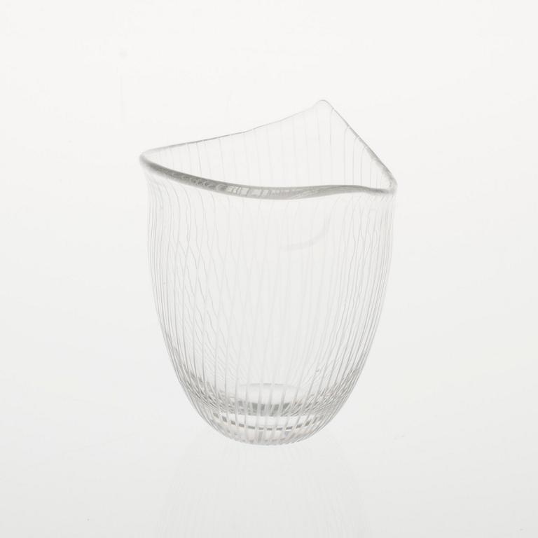 VAS, glas, signerad Tapio Wirkkala Iittala, modell 3512, 1950-tal.