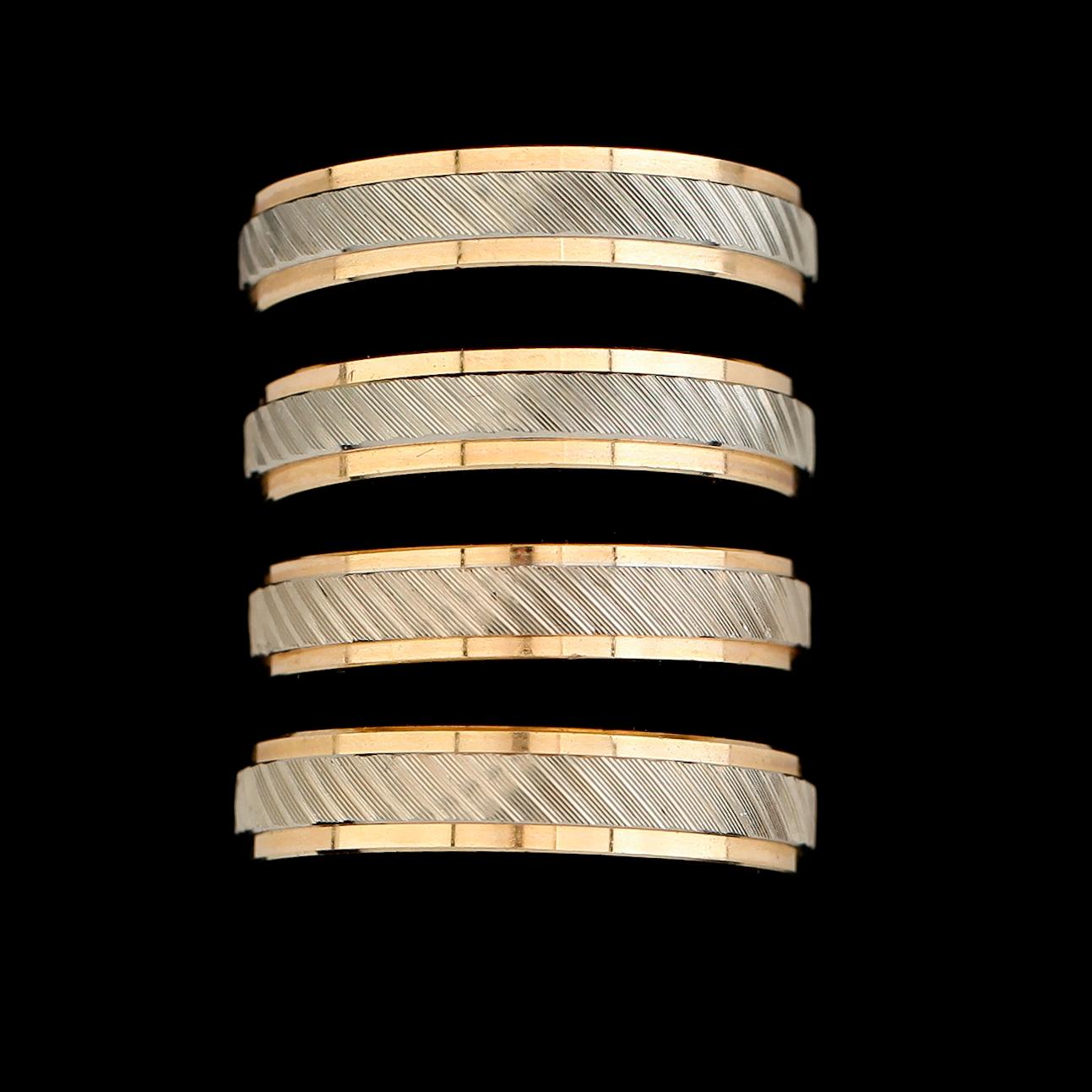 RINGAR, 4 st, 18 k guld, 1900-talets andra hälft. Vikt ca 19 gram.