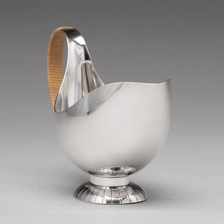 Sigvard Bernadotte, a sterling sauceboat with ladle, Georg Jensen, Copenhagen 1933-44.