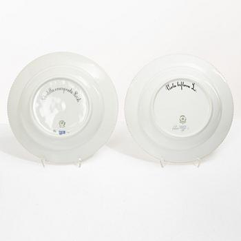 Royal Copenhagen, seven plates, 'Flora Danica', Denmark.