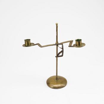 KANDELABER, mässing, 1700/1800-tal.