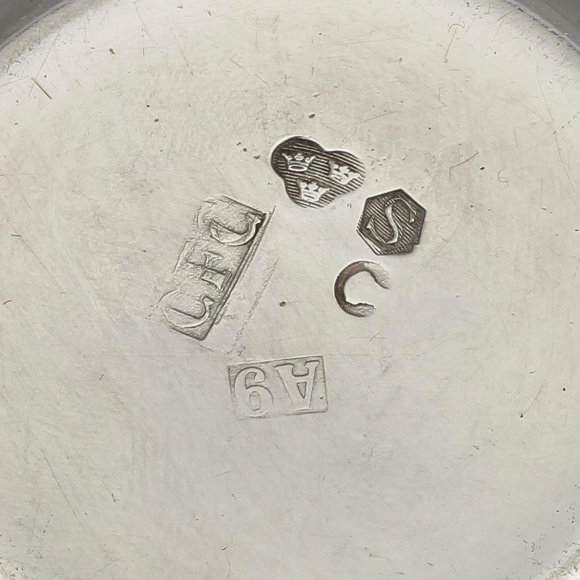 PARTI SILVER, 2 delar, CF Carlman o Per Sköld, Sverige, 1950-tal. Tot vikt 137 g.
