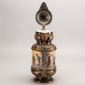 A Rörstrand majolica jug around 1900.