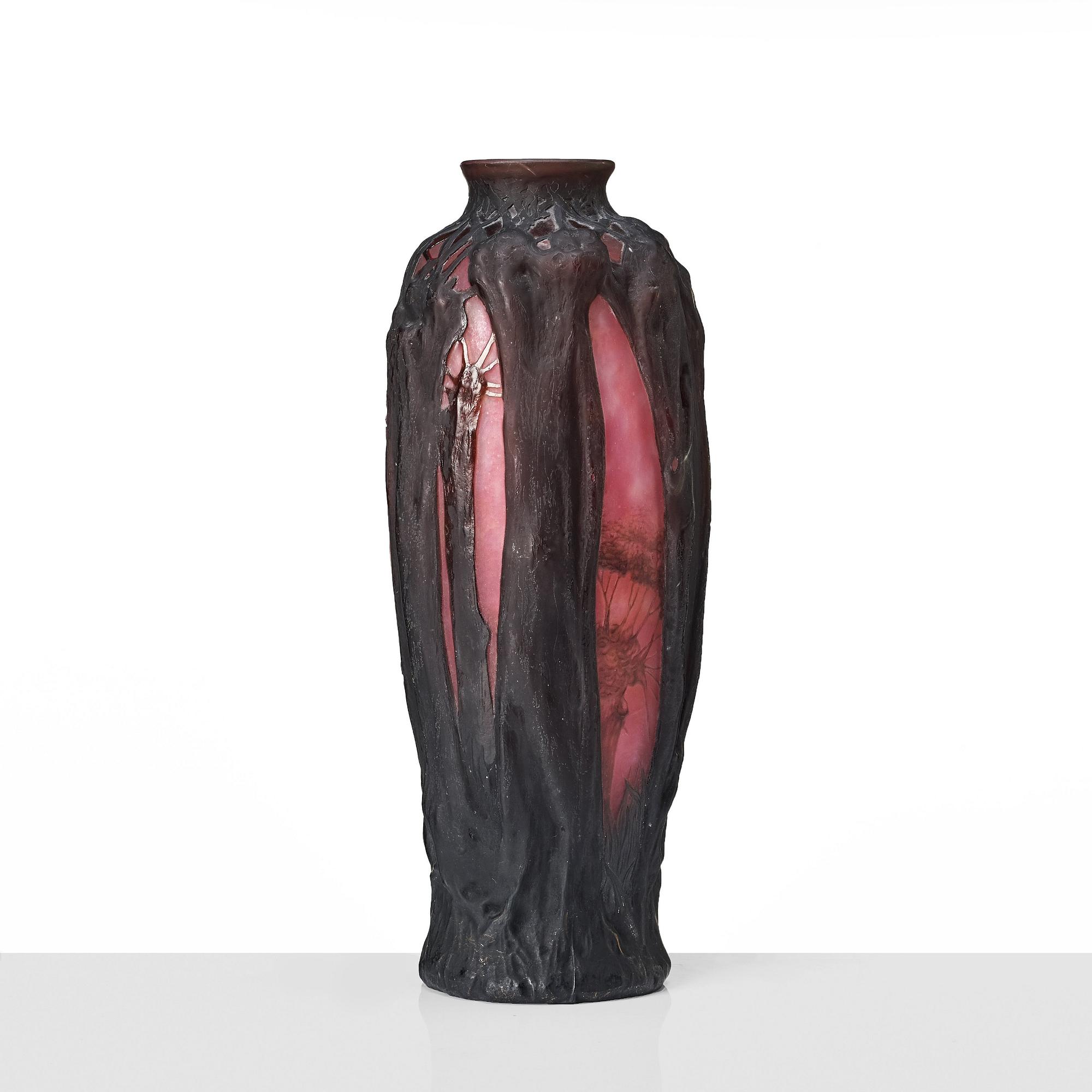 Daum, an Art Nouveau soufflé/ mould blown glass vase, Nancy, France.