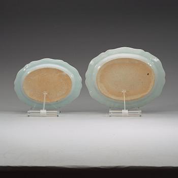 A set of nine blue and white serving dishes, Qing dynasty, Qianlong (1736-95).